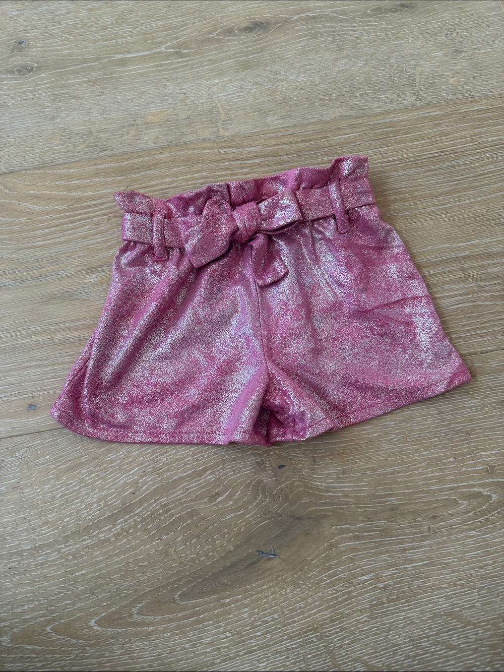 Flapdoodles Sparkly Pink Bow Tie Waist Shorts size 2T